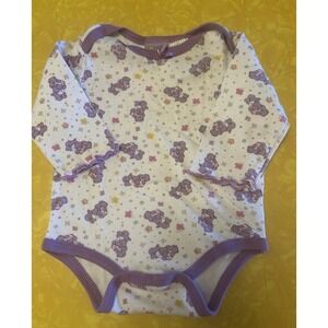 VTG Y2K Care Bears Long Sleeve Bodysuit Infants Size 3 To 6 Months Purple